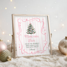 Julgran Baby Shower Mom-osa Bar Poster