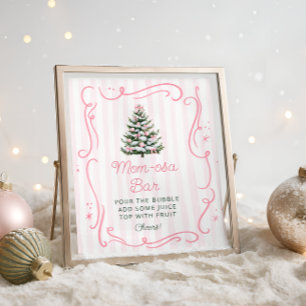 Julgran Baby Shower Mom-osa Bar Poster