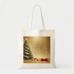 Julgran Band Jul Tote Bag Tygkasse