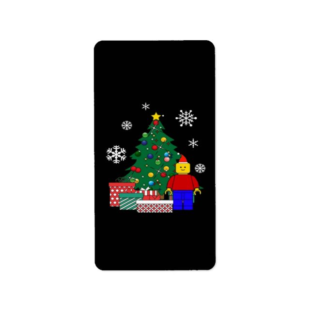 Julgran Baseball Adressetikett (Framsidan)