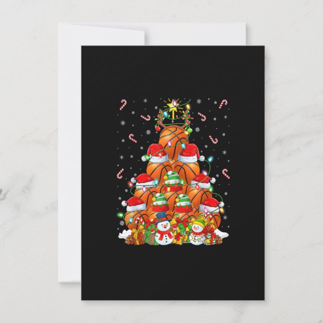 Julgran Basketbeljus Santa Basketbjörn Jul Inbjudningar (Framsida)