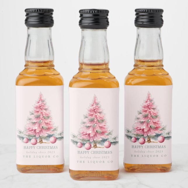 Julgran Baubles Mini Liquor Flaska-etiketter Spritflaskor Etikett (Flaskor)