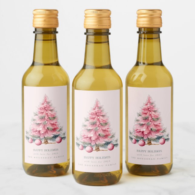 Julgran Baubles Mini Vin Flaska-etiketter Vinetikett (Flaskor)