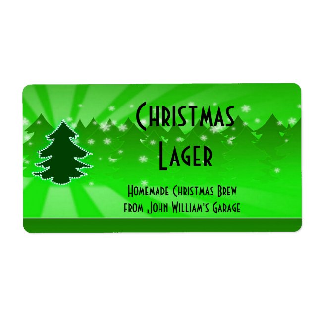 Julgran Beer-etikett Fraktsedel (Framsidan)