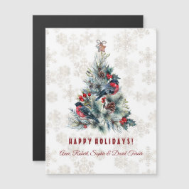 Julgran Berries Helgdag Önskemål Monogram Magnetisk Inbjudningskort