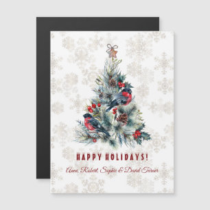 Julgran Berries Helgdag Önskemål Monogram Magnetisk Inbjudningskort