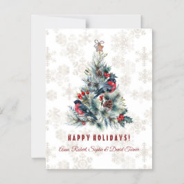 Julgran Berries Helgdag Önskemål Monogram Magnetisk Inbjudningskort