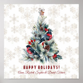 Julgran Berries Helgdag Önskemål Monogram Poster