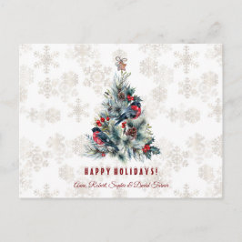 Julgran Berries Helgdag Önskemål Monogram Vykort