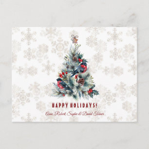 Julgran Berries Helgdag Önskemål Monogram Vykort