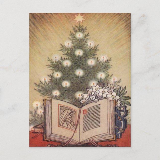 Julgran & Bibel Helg Vykort (Framsida)