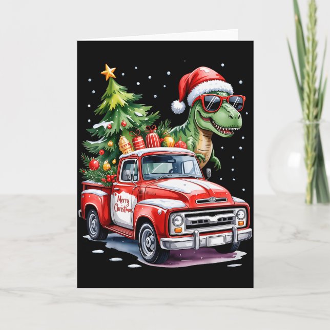 Julgran Bil Lastbil Dinosaurie Trex Jul B Kort (Framsida)