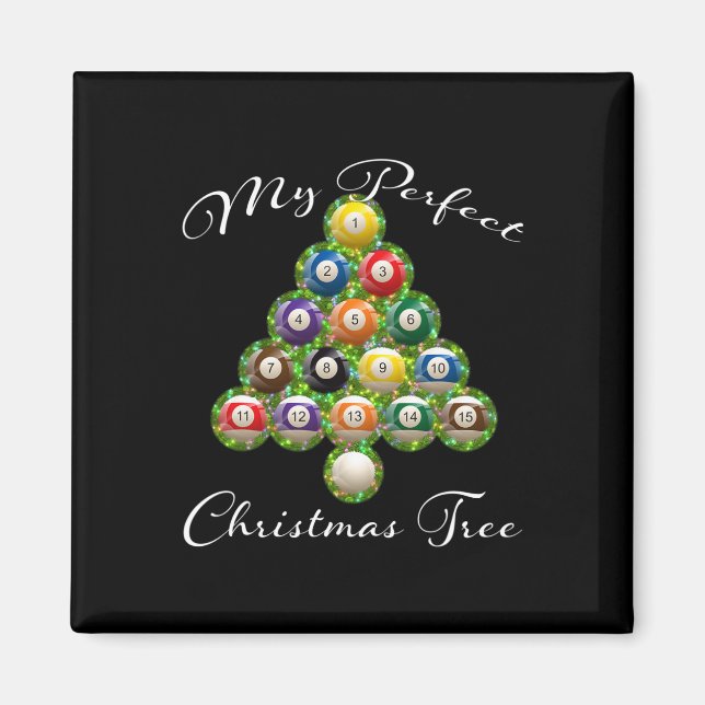 Julgran Billiards Ugly Julafton Sweater Magnet (Framsidan)