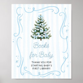 Julgran Blå Bebis Babyshower Böcker för Bebis Poster