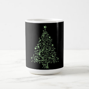 Julgran Black Metallic Grönt Elegant Kaffemugg