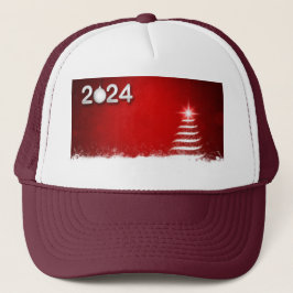 Julgran Blinkande röda Färg-bakgrundshöljet Keps