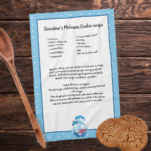 Julgran Blue Gnome Recipe keepsaké Kökshandduk