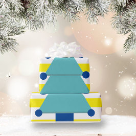 Julgran Blue Gult White Presentpapper
