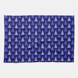 Julgran Blue Mönster Design Kökshandduk