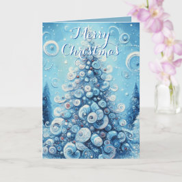 Julgran Blue Personlig jul Kort