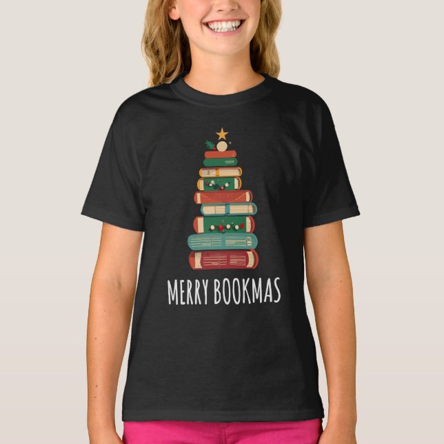 Julgran Böcker God Julbok T Shirt (Framsida)