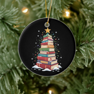 Julgran Bok älskare Lärare Bibliotekarie Bok Julgransprydnad Keramik