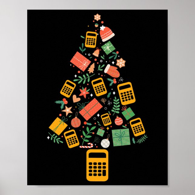 Julgran Bokföringsräknare Finans Chris Poster (Framsidan)