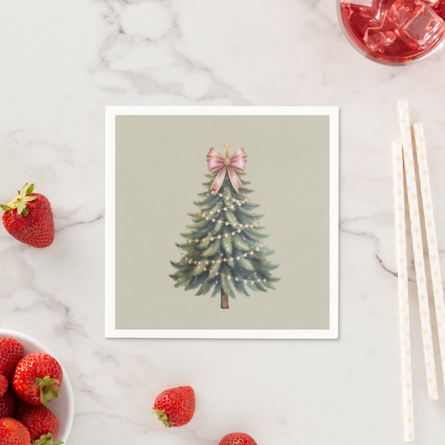 Julgran Bow Coquette Xmas Pappersservett (Insitu)