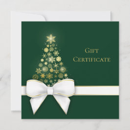 Julgran Bow Guld Snöflingor Grönt Gift Card