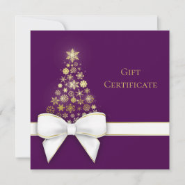 Julgran Bow Snöflingor Lila Gift Card