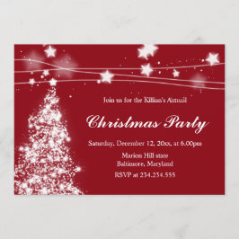 Julgran Bright Stars jul jul Party Maroon Inbjudningar