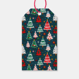 Julgran Broderi Festive Säsongen Presentetikett