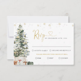 Julgran Bröllop RSVP-kort OSA Kort