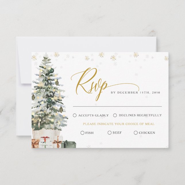 Julgran Bröllop RSVP-kort OSA Kort (Framsida)