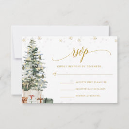Julgran Bröllop RSVP-kort OSA Kort