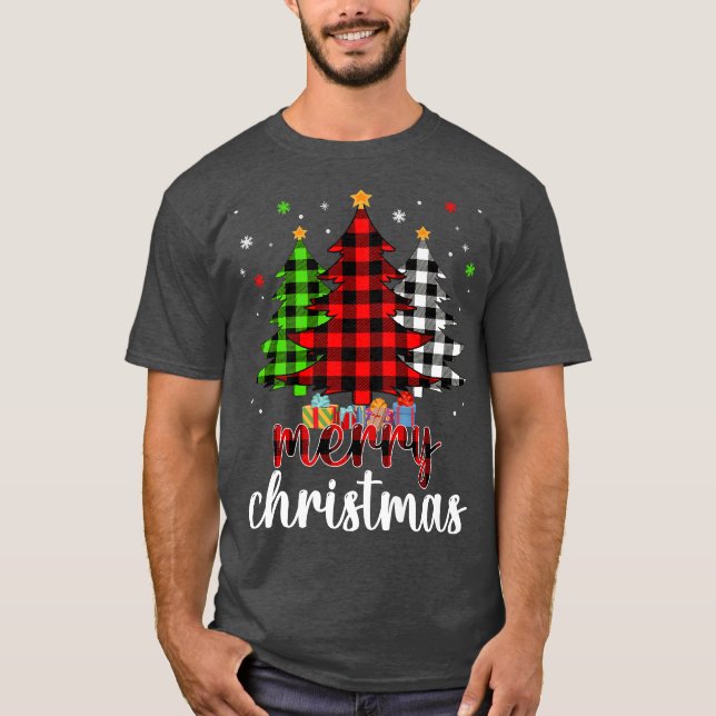Julgran Buffalo Play Red White Grönt Julafton T Shirt (Framsida)