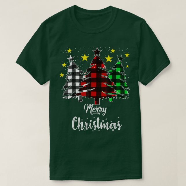 Julgran Buffalo Play Red White Grönt Julafton T Shirt (Design framsida)