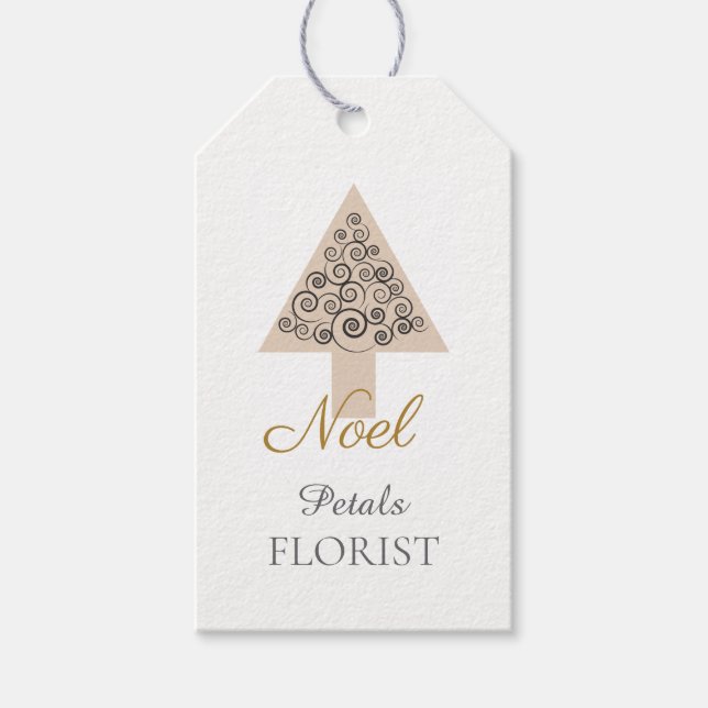 Julgran Butik Florist Varumärke, Noel     Presentetikett (Framsidan)