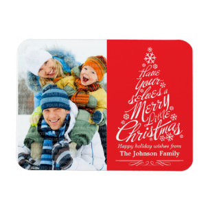 Julgran Calligraphy Helgdag Photo Magnet