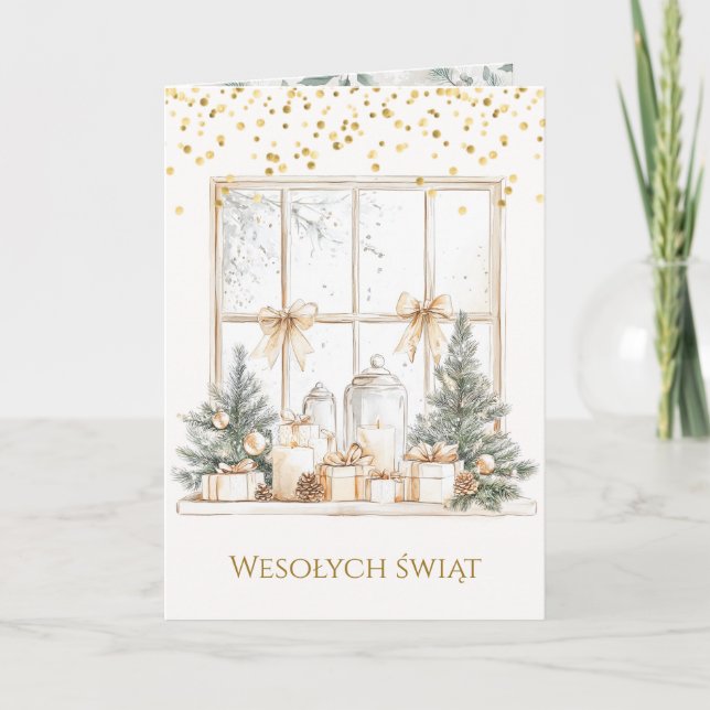 Julgran Candles Gräs Cones Polska jul Helgkort (Framsida)