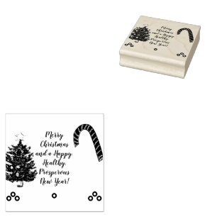 Julgran Candy cane Hälsning Stämpel