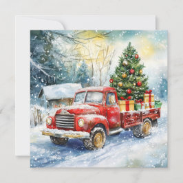 Julgran Carrier Lastbil Julkort