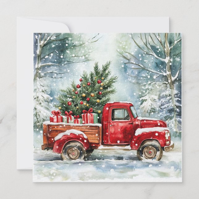 Julgran Carrier Lastbil Julkort (Framsida)