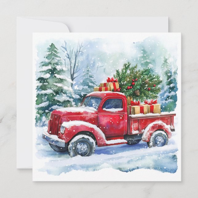 Julgran Carrier Lastbil Julkort (Framsida)