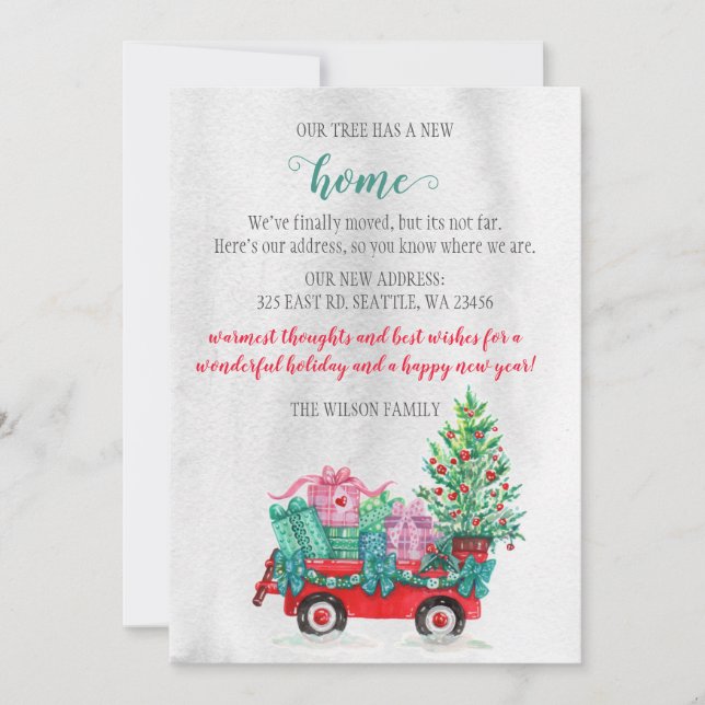 Julgran Cart Vi har flyttat Helgdagskort (Framsida)