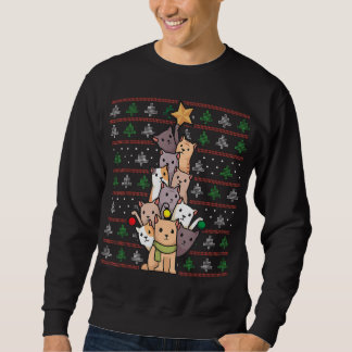 Julgran Cats Funny julklapp Lång Ärmad Tröja