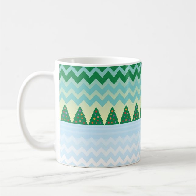 Julgran Chevron Scene Kaffemugg (Vänster)
