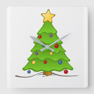 ’JULGRAN’ CHRISTMAS CLOCK FYRKANTIG KLOCKA