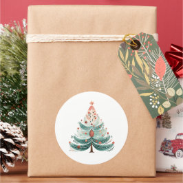 Julgran Classic Sticker Runt Klistermärke