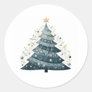 Julgran Classic Sticker Runt Klistermärke